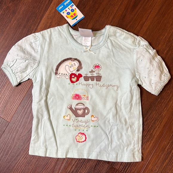 Mini car, kids shirt, mint, size two, new with tags - Picture 1 of 6